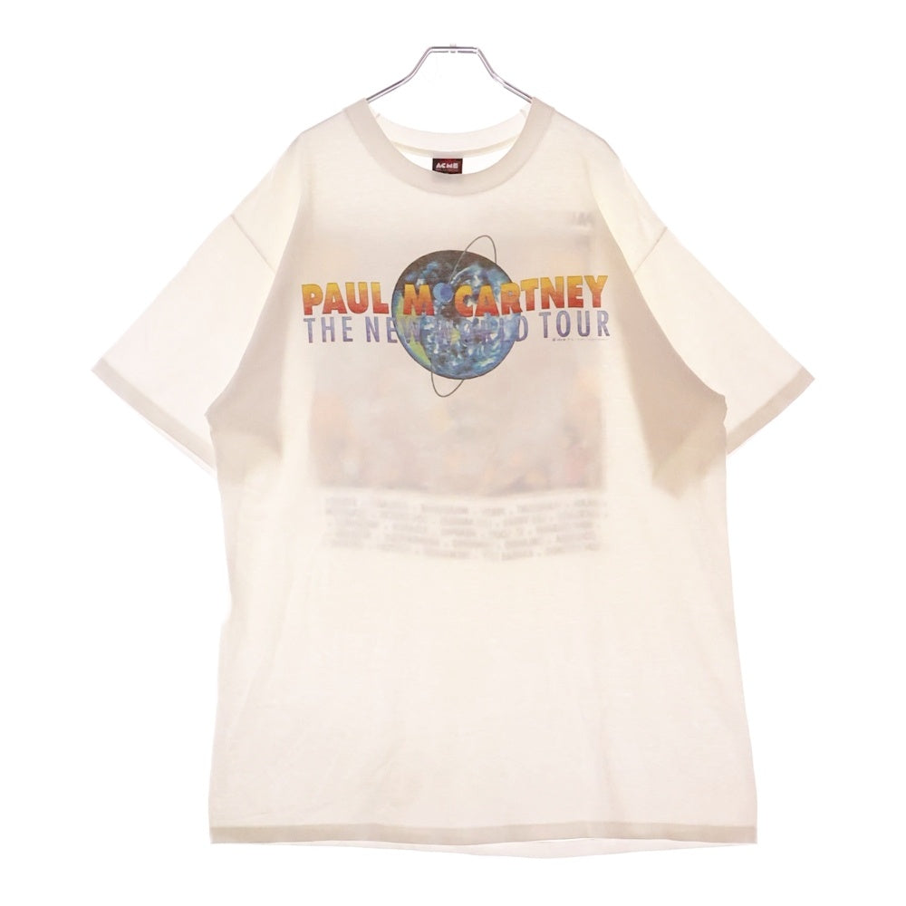 VINTAGE(ヴィンテージ) 90S Paul McCartney The New World Tour ポールマッカートニー 両面プリント 半袖Tシャツ ホワイト