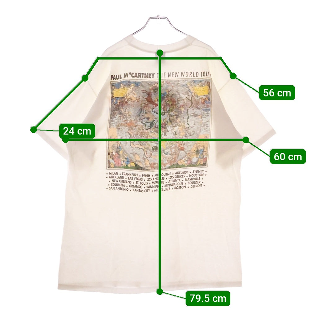 VINTAGE(ヴィンテージ) 90S Paul McCartney The New World Tour ポールマッカートニー 両面プリント 半袖Tシャツ ホワイト