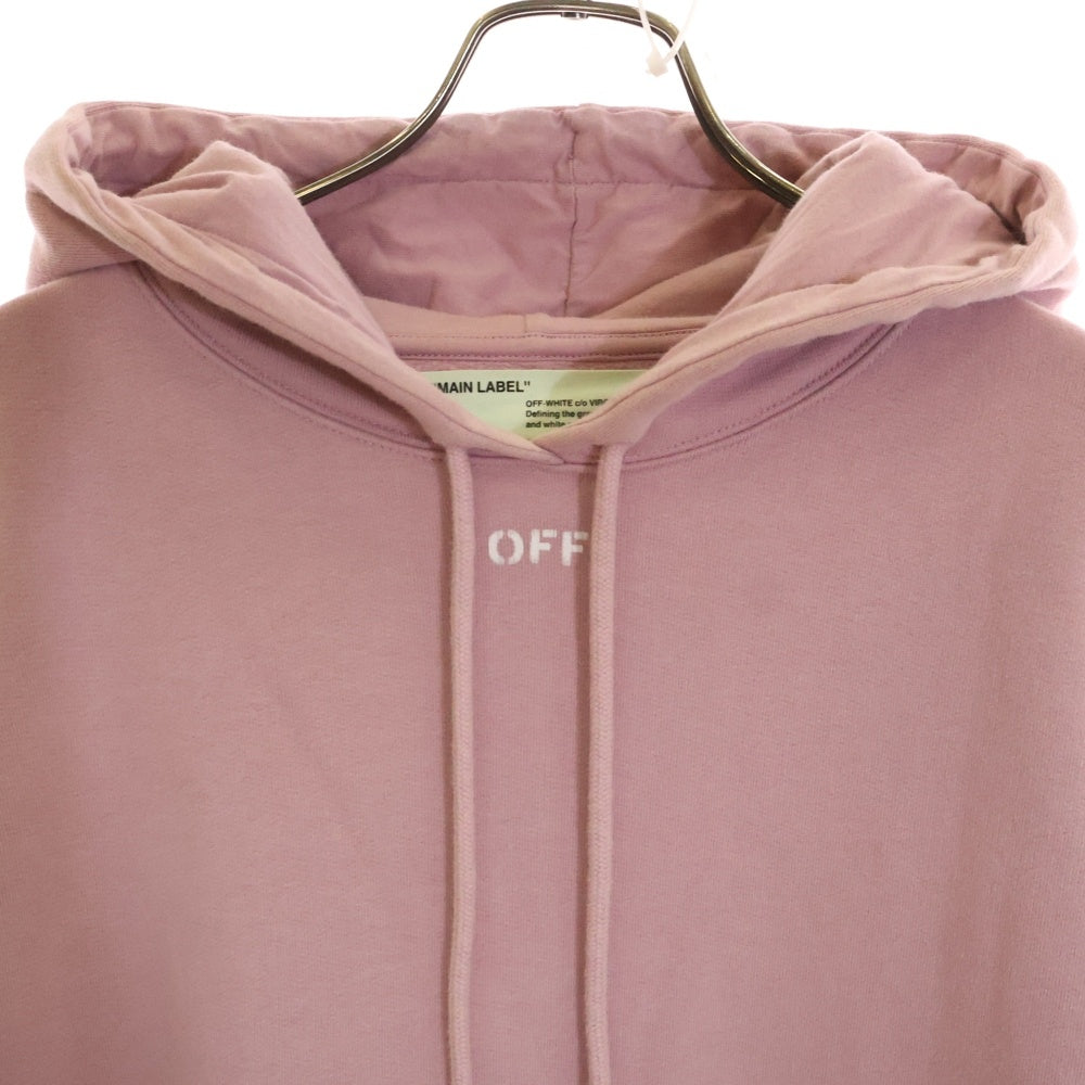 OFF-WHITE(オフホワイト) SSENSE Exclusive Pink Diagonal Cherry Hoodie チェリーブロッサム アローロゴプリント プルオーバーパーカー ピンク OWBB008E17003050