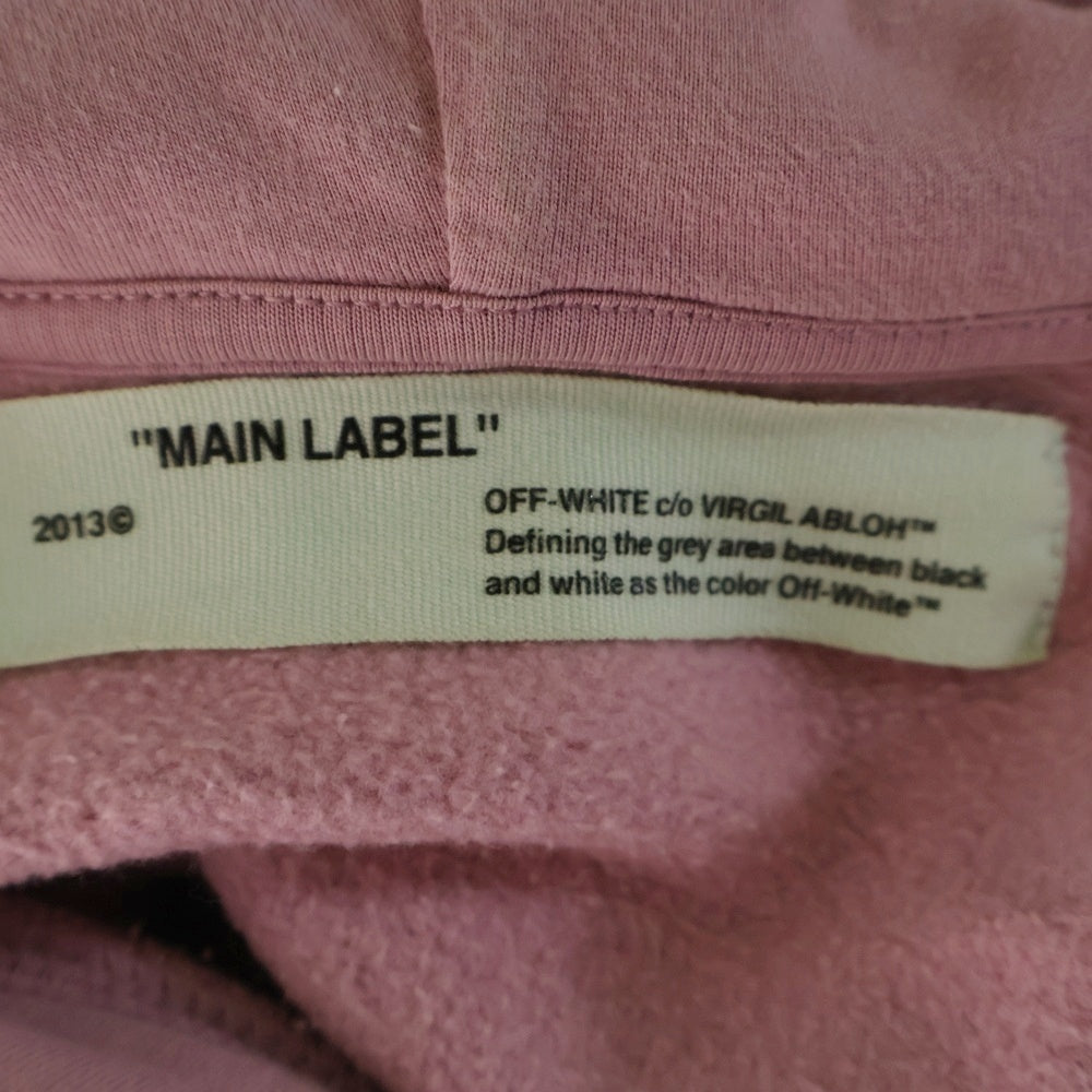 OFF-WHITE(オフホワイト) SSENSE Exclusive Pink Diagonal Cherry Hoodie チェリーブロッサム アローロゴプリント プルオーバーパーカー ピンク OWBB008E17003050