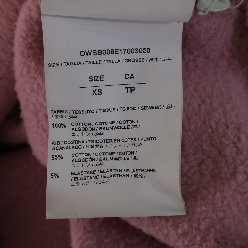 OFF-WHITE(オフホワイト) SSENSE Exclusive Pink Diagonal Cherry Hoodie チェリーブロッサム アローロゴプリント プルオーバーパーカー ピンク OWBB008E17003050