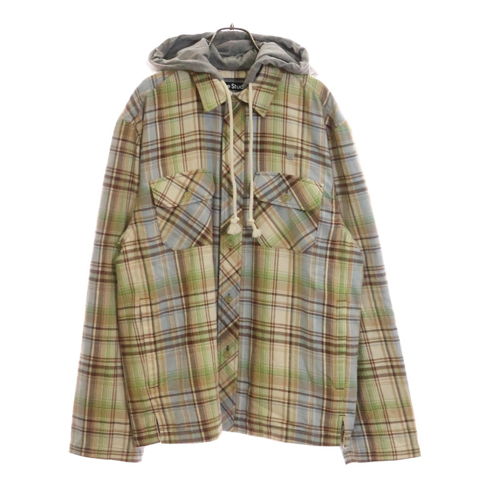 Acne Studios(アクネ ストゥディオズ) 24AW Hooded overshirt jacket フード付き オーバーサイズ チェックシャツジャケット マルチカラー FA-UX-OUTW000148