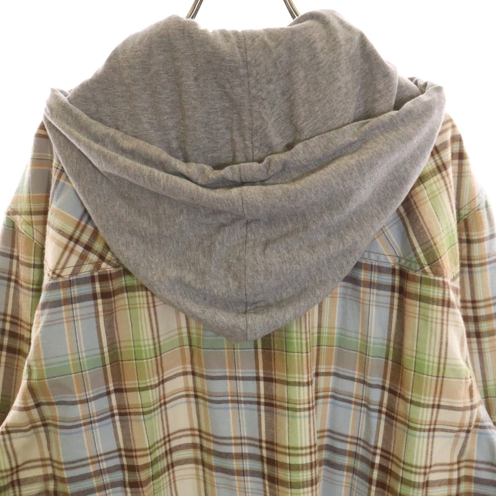 Acne Studios(アクネ ストゥディオズ) 24AW Hooded overshirt jacket フード付き オーバーサイズ チェックシャツジャケット マルチカラー FA-UX-OUTW000148