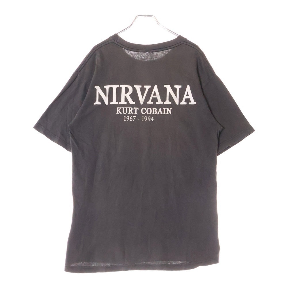 VINTAGE(ヴィンテージ) 90S NIRVANA KURT COBAIN 両面プリント 半袖Tシャツ ブラック