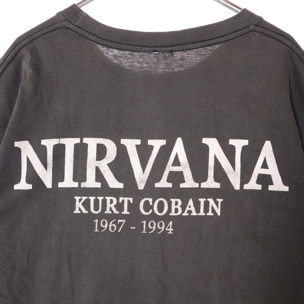 VINTAGE(ヴィンテージ) 90S NIRVANA KURT COBAIN 両面プリント 半袖Tシャツ ブラック