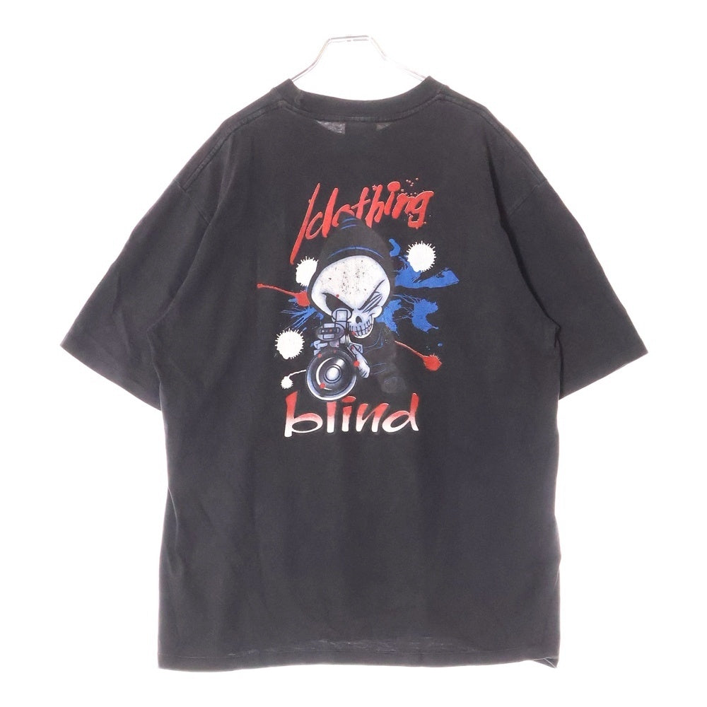 VINTAGE(ヴィンテージ) 90S blind skateboards スカルプリント 半袖Tシャツ ブラック