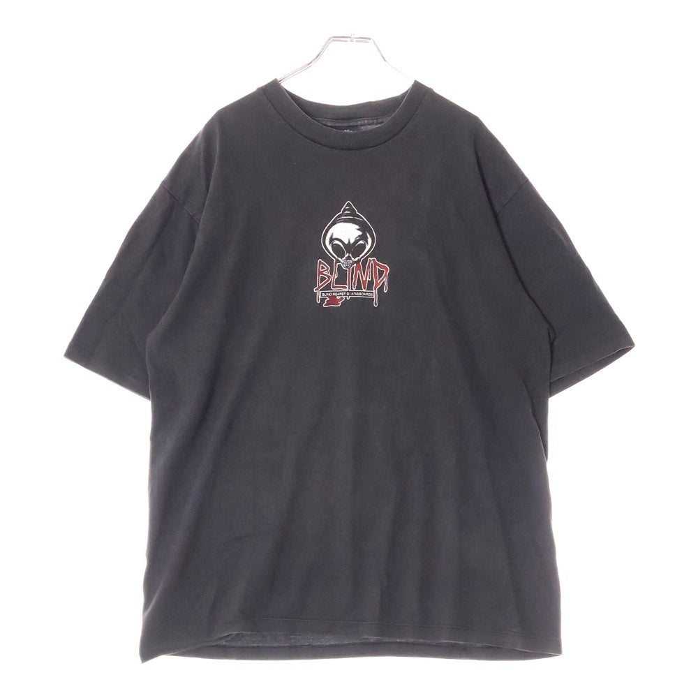 VINTAGE(ヴィンテージ) 90S blind skateboards スカルプリント 半袖Tシャツ ブラック