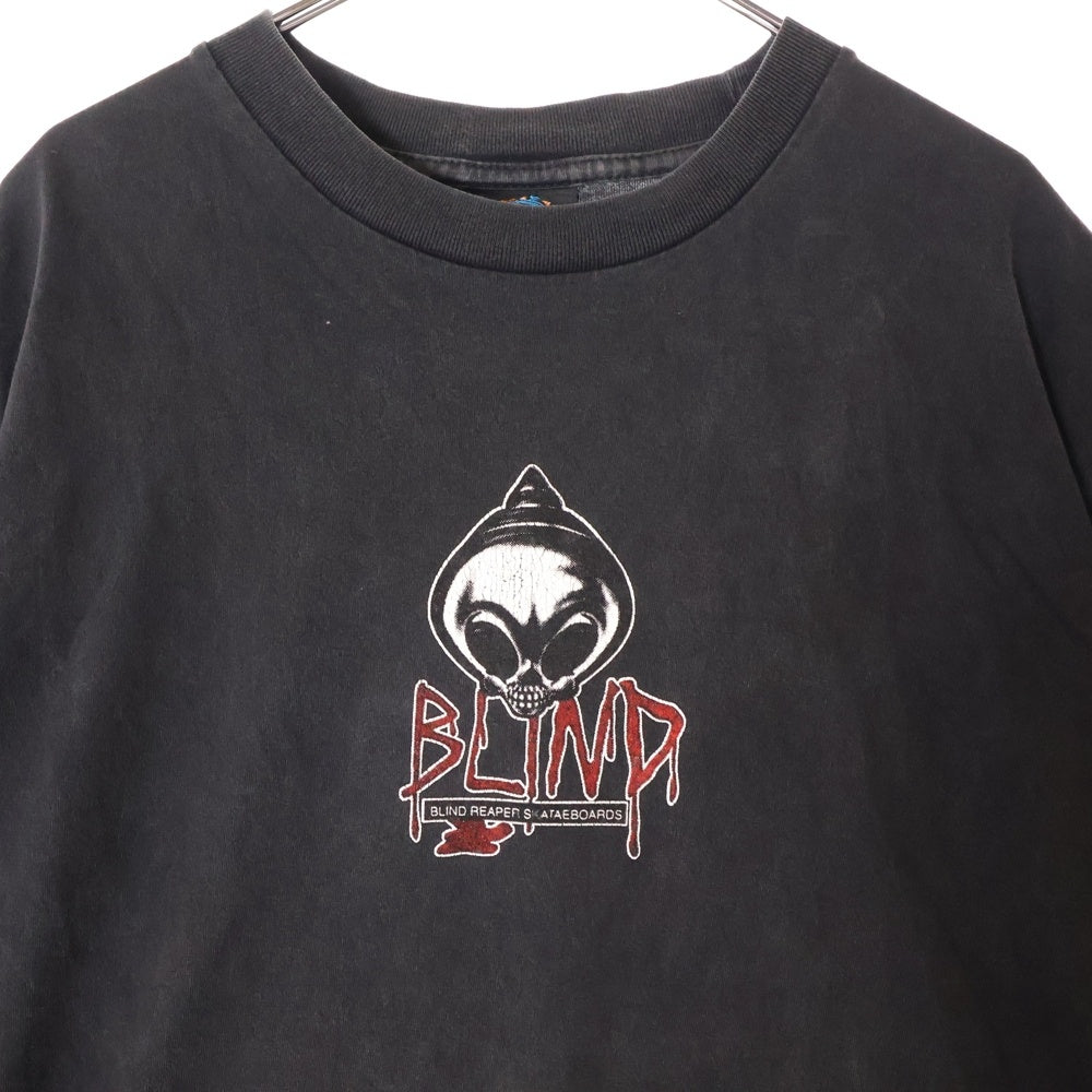 VINTAGE(ヴィンテージ) 90S blind skateboards スカルプリント 半袖Tシャツ ブラック