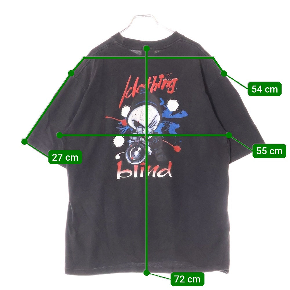 VINTAGE(ヴィンテージ) 90S blind skateboards スカルプリント 半袖Tシャツ ブラック