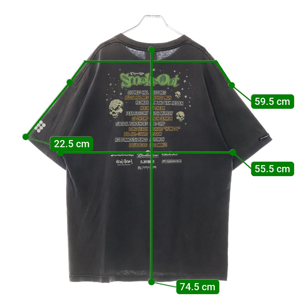 VINTAGE(ヴィンテージ) 00s CYPRESS HILL SMOKE OUT 2001 Music Festival サイプレスヒル 両面プリントTシャツ ブラック