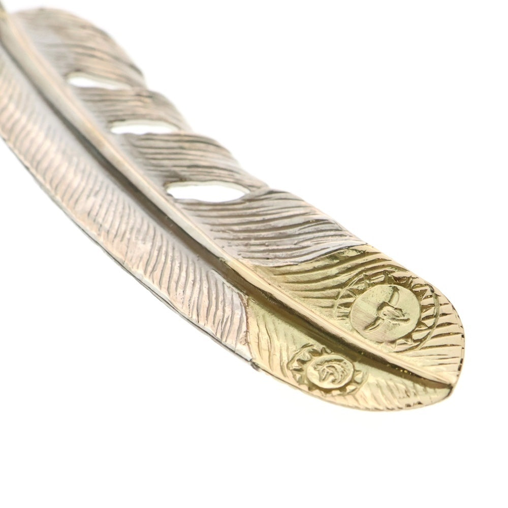 TADY & KING(タディアンドキング) SVフェザー剣先K18 先金特大フェザー ペンダントトップ 左向き シルバー/ゴールド