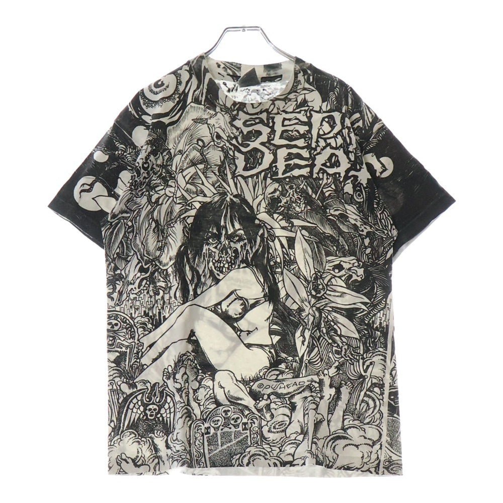 VINTAGE(ヴィンテージ) 90s SEPTIC DEATH PUSHEAD The Kuro Line 総柄半袖Tシャツ セプティックデス パスヘッド