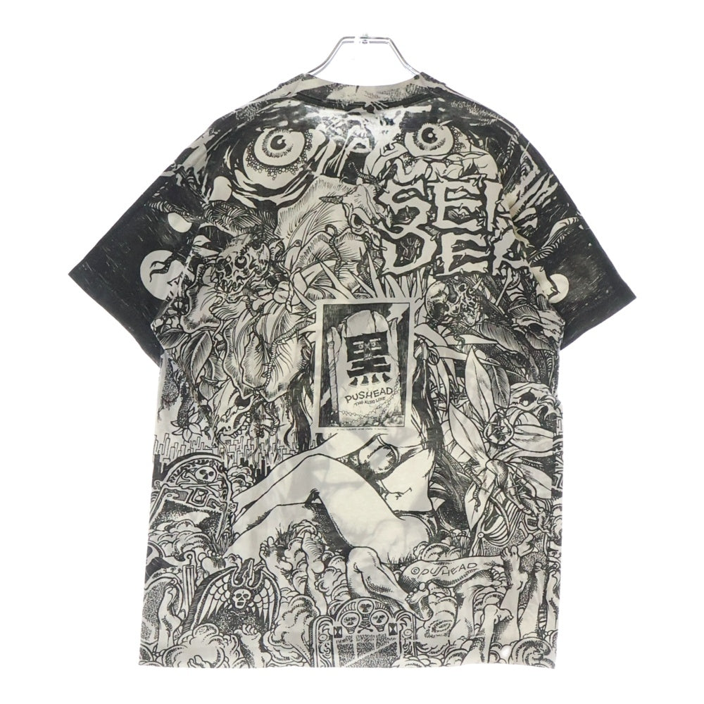 VINTAGE(ヴィンテージ) 90s SEPTIC DEATH PUSHEAD The Kuro Line 総柄半袖Tシャツ セプティックデス パスヘッド