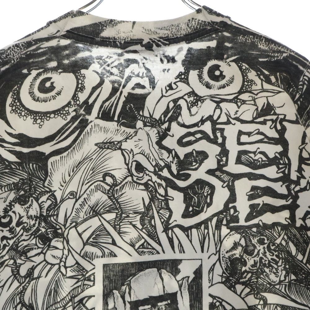 VINTAGE(ヴィンテージ) 90s SEPTIC DEATH PUSHEAD The Kuro Line 総柄半袖Tシャツ セプティックデス パスヘッド