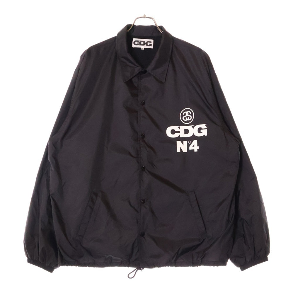 COMME des GARCONS CDG(コムデギャルソン シーディージー) 21AW xSTUSSY ステューシーグラフィックプリント コーチジャケット ブラック SH-J001