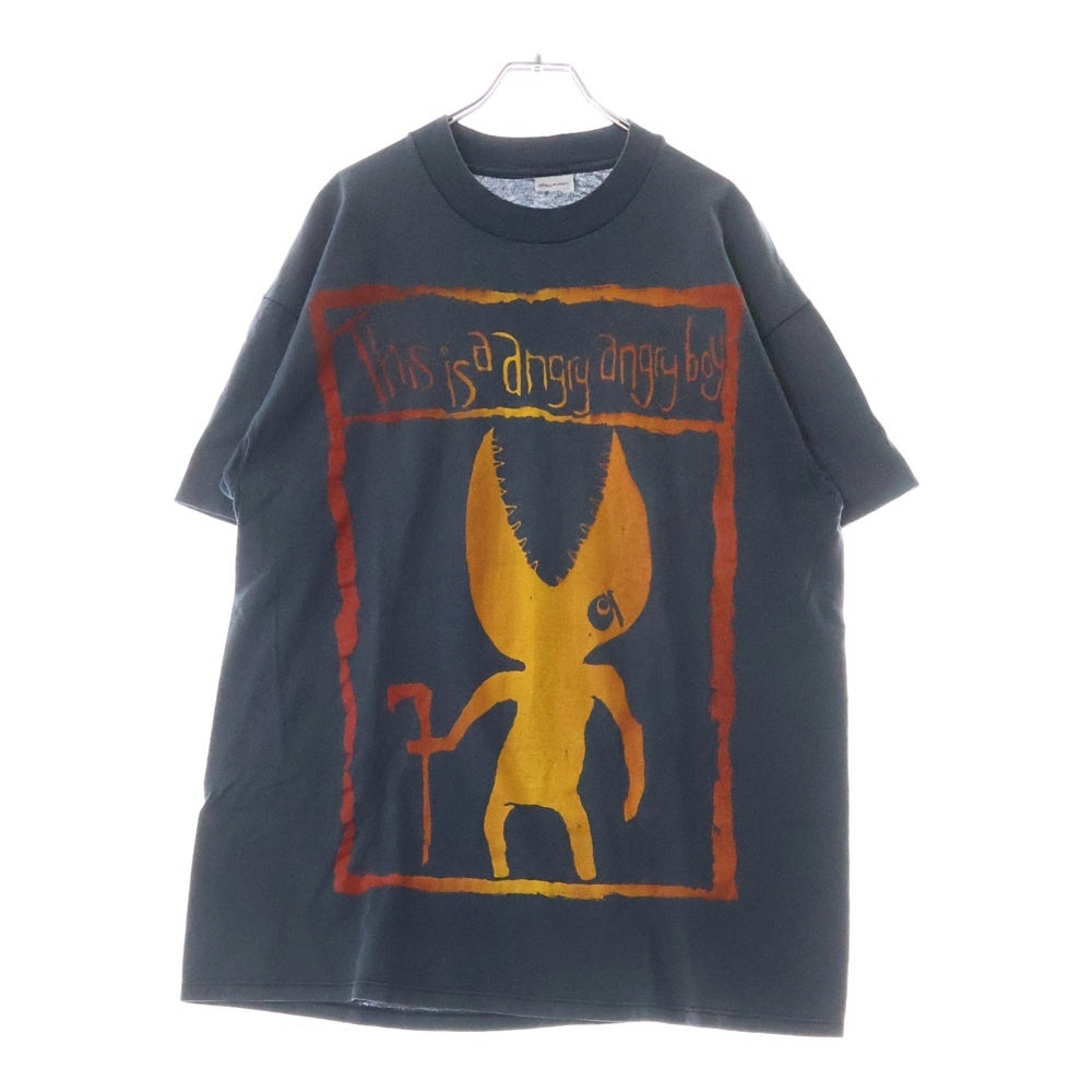 VINTAGE(ヴィンテージ) 80-90S Ben Olander This is a angry angry boy 両面プリント 半袖Tシャツ ブラック