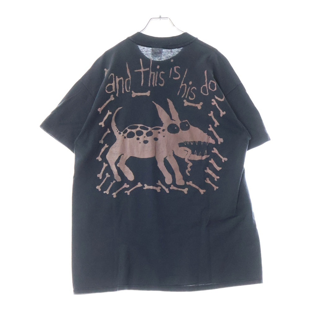 VINTAGE(ヴィンテージ) 80-90S Ben Olander This is a angry angry boy 両面プリント 半袖Tシャツ ブラック