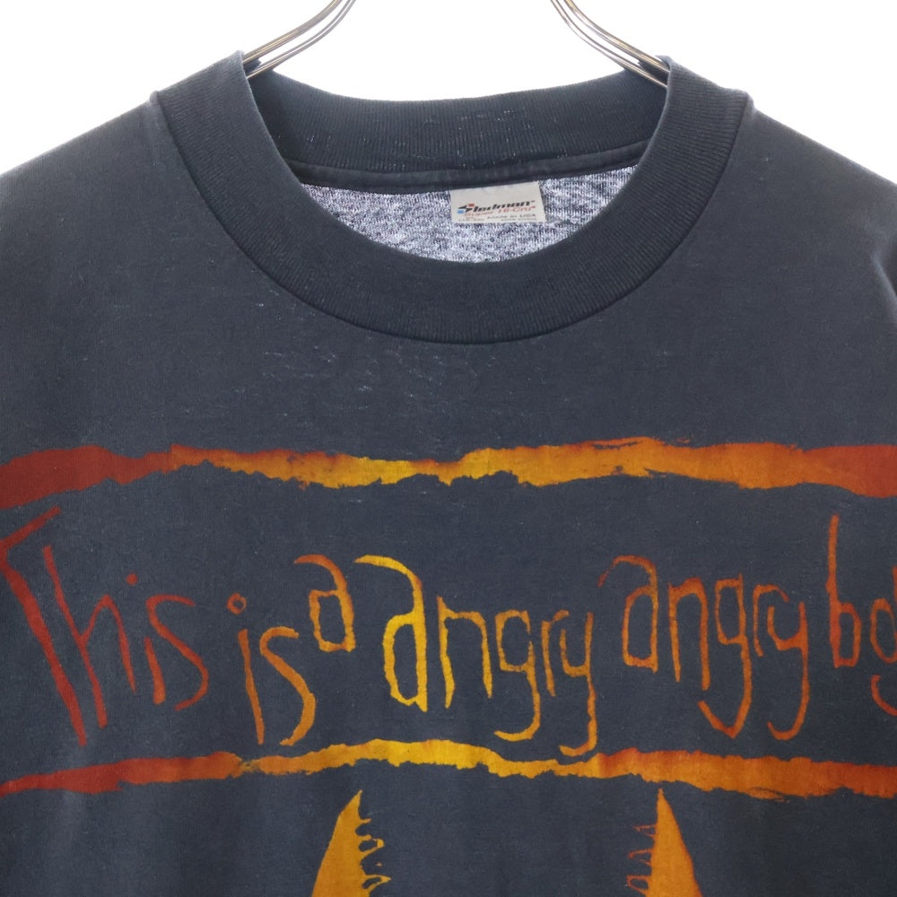 VINTAGE(ヴィンテージ) 80-90S Ben Olander This is a angry angry boy 両面プリント 半袖Tシャツ ブラック