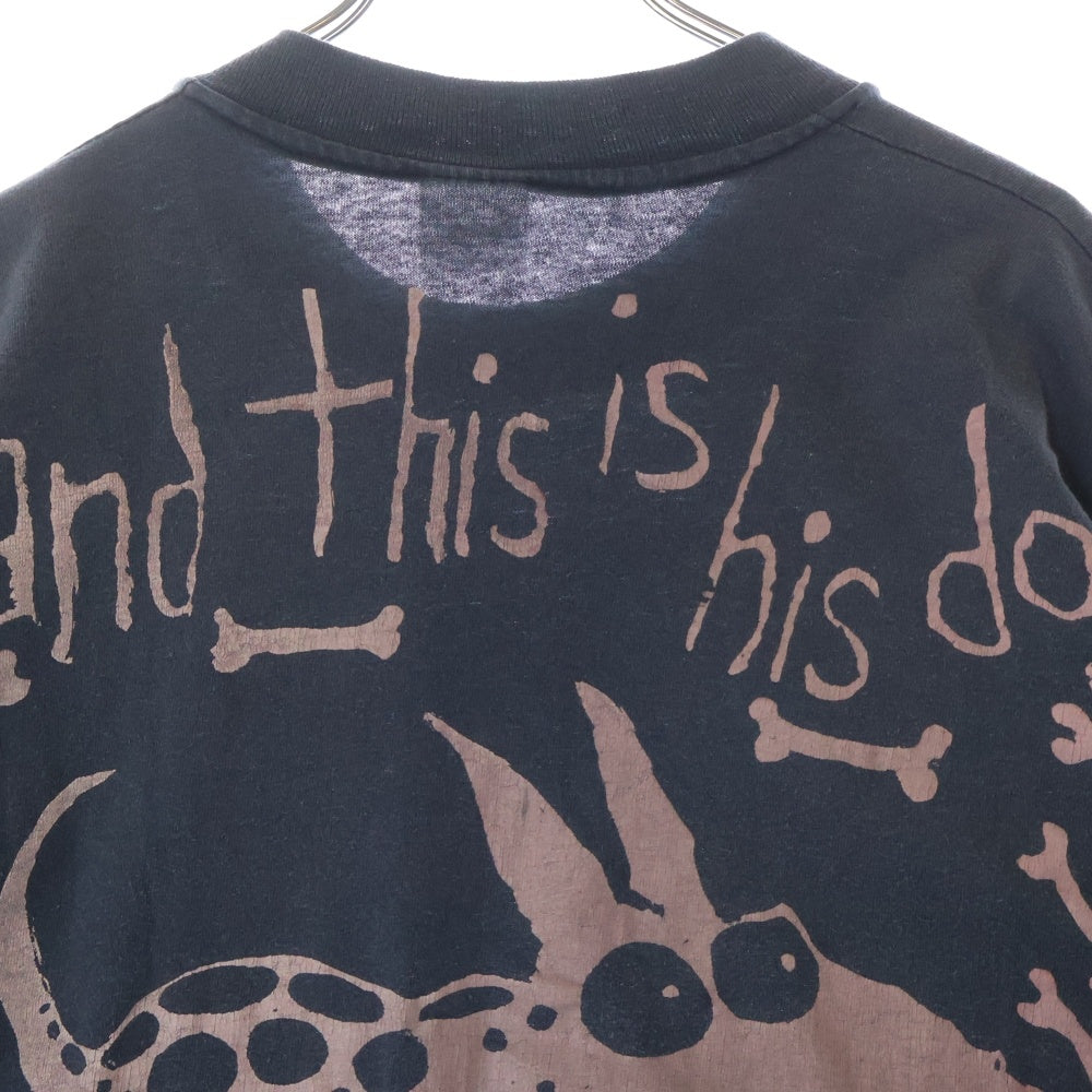 VINTAGE(ヴィンテージ) 80-90S Ben Olander This is a angry angry boy 両面プリント 半袖Tシャツ ブラック