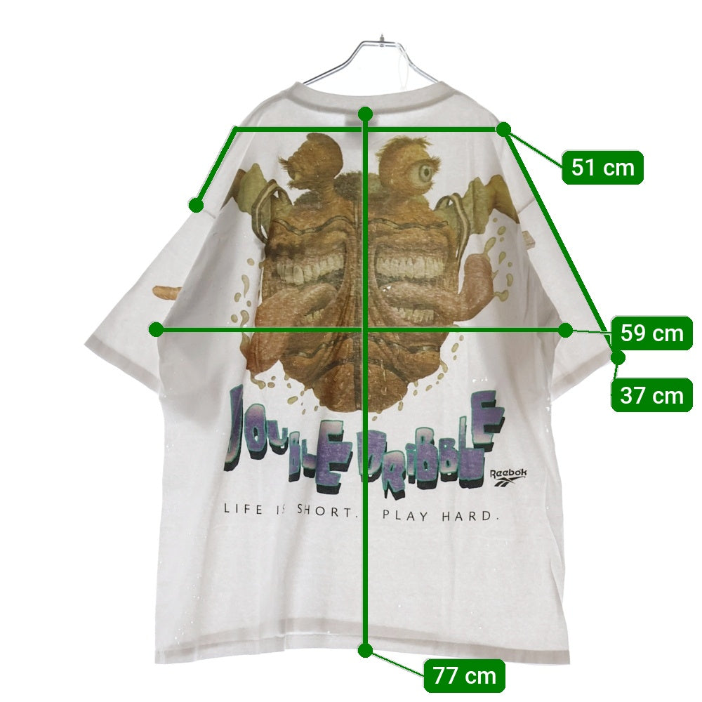 VINTAGE(ヴィンテージ) 90S DOUBLE DRIBBLE BASKET MONSTER AOP バスケットモンスター オーバープリント 半袖Tシャツ ホワイト