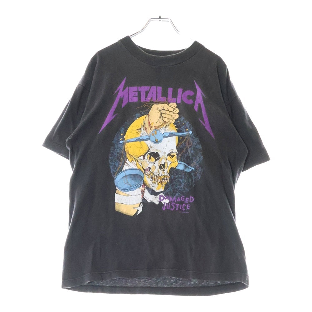 VINTAGE(ヴィンテージ) 90s METALLICA 1988 DAMAGED JUSTICE PUSHEAD TEE メタリカ パスヘッド 両面プリント半袖Tシャツ カットソー ブラック