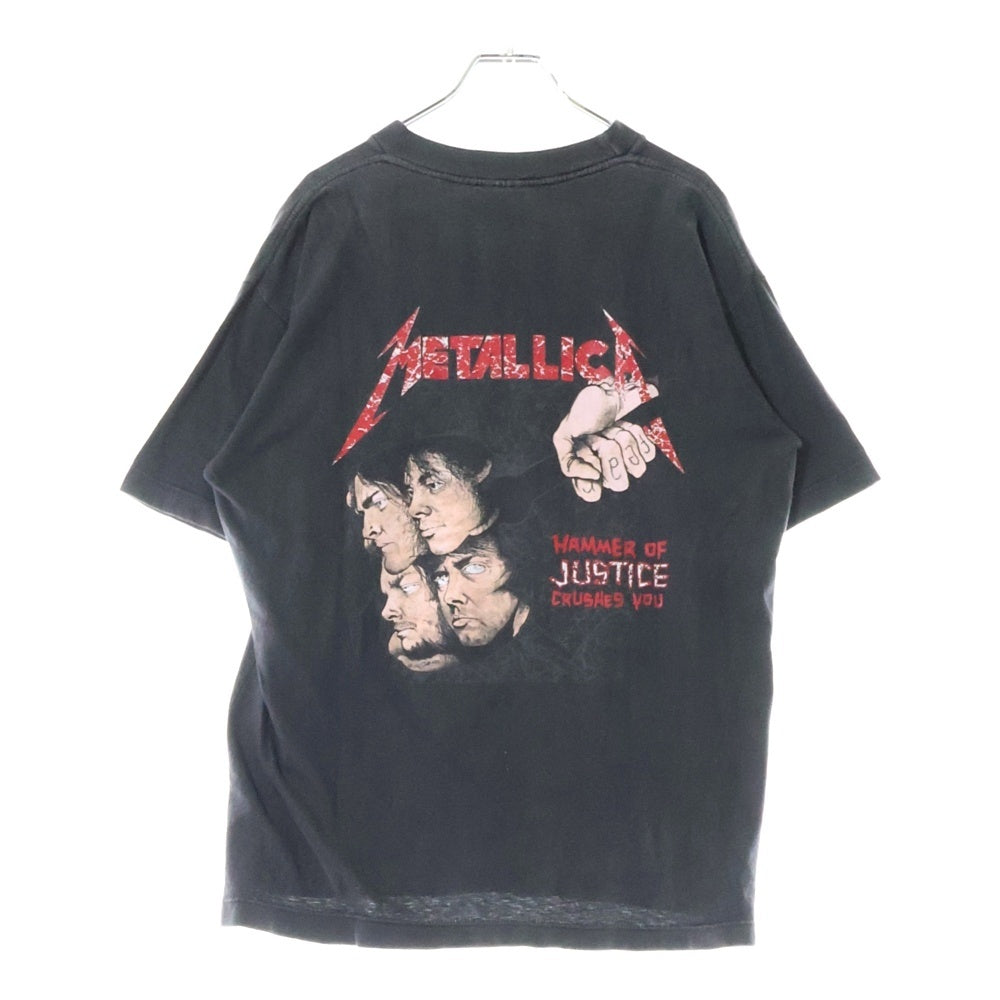 VINTAGE(ヴィンテージ) 90s METALLICA 1988 DAMAGED JUSTICE PUSHEAD TEE メタリカ パスヘッド 両面プリント半袖Tシャツ カットソー ブラック