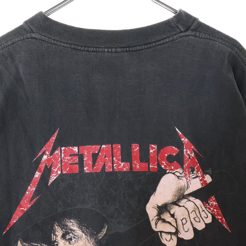 VINTAGE(ヴィンテージ) 90s METALLICA 1988 DAMAGED JUSTICE PUSHEAD TEE メタリカ パスヘッド 両面プリント半袖Tシャツ カットソー ブラック