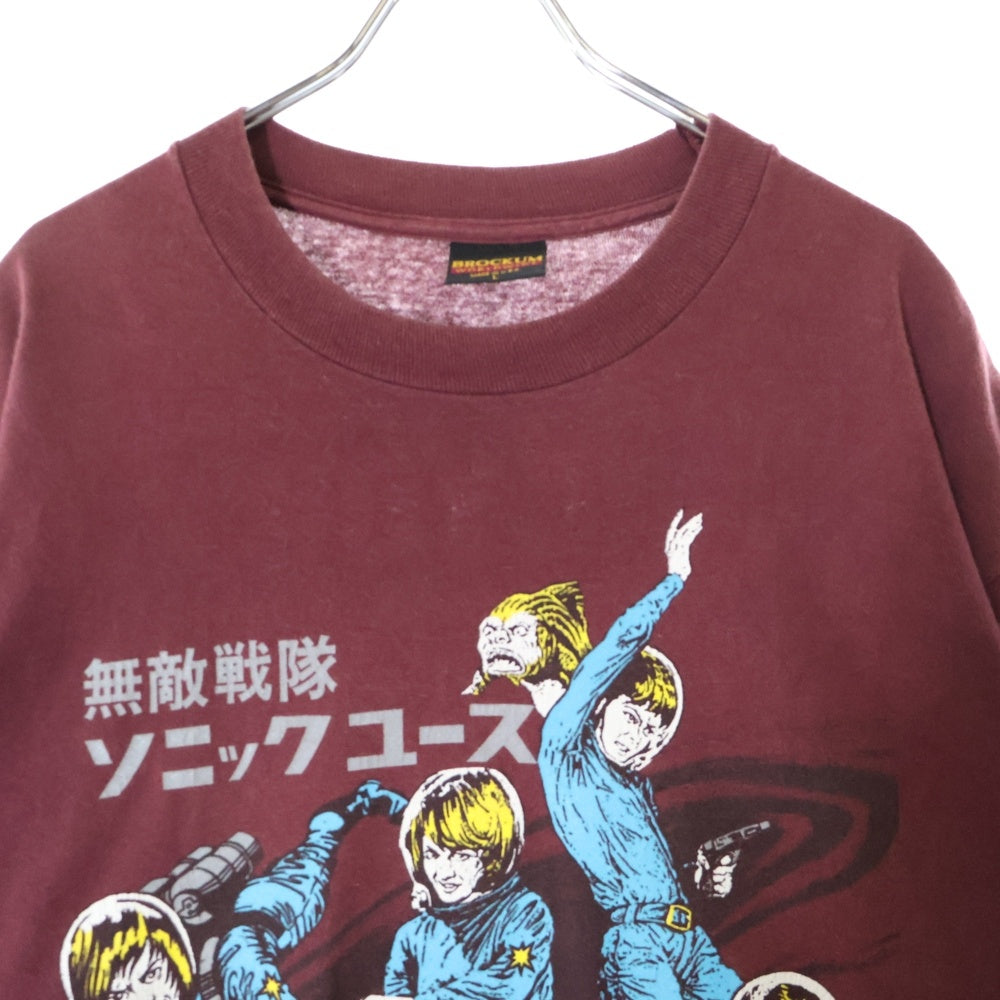 VINTAGE(ヴィンテージ) 90S SONIC YOUTH ヒステリックコミックス 無敵戦隊 ソニックユース 半袖Tシャツ バーガンディ