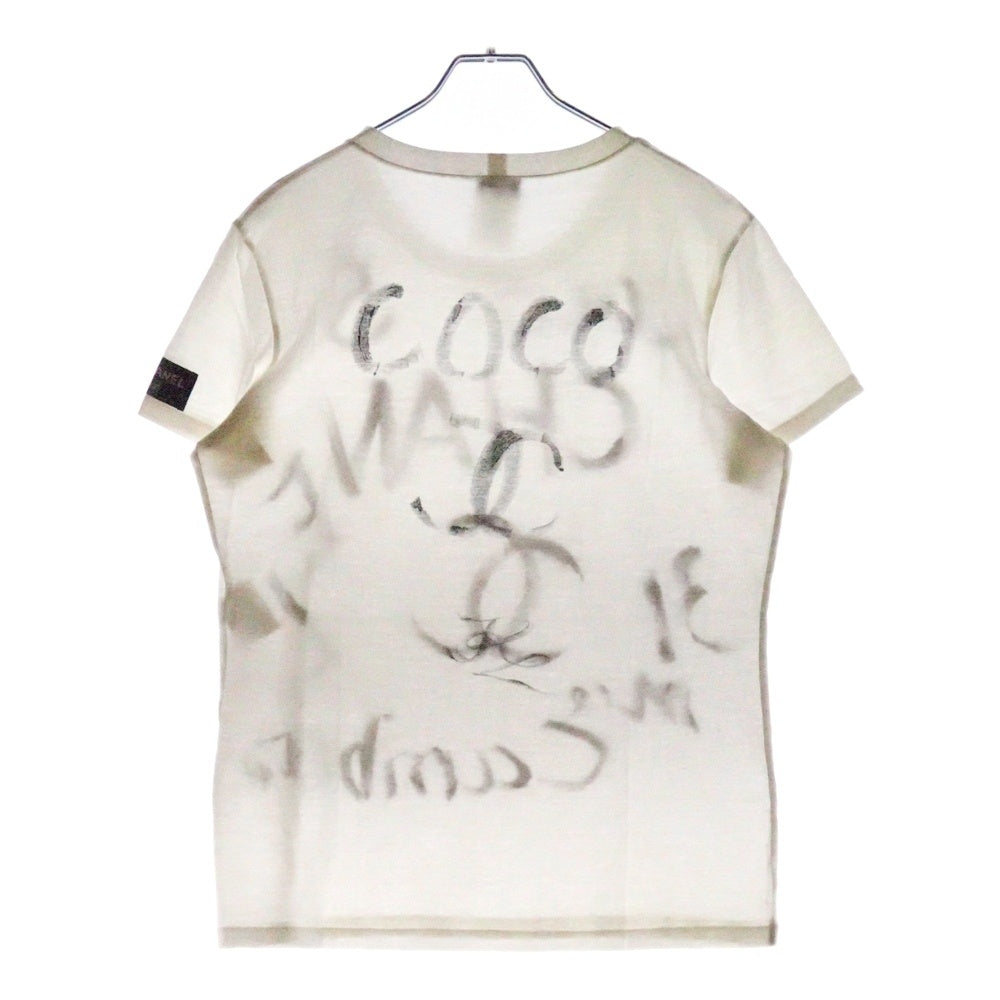 CHANEL(シャネル) 2008 CHRISTMAS クリスマス ハンドペイントデザイン 半袖Tシャツ ホワイト