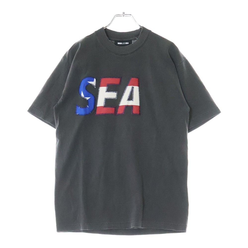 WIND AND SEA(ウィンダンシー) 25SS SIGNATURE USA SEA ヴィンテージ加工 半袖Tシャツ ブラック WDS-O-SIGU-25-Q3-CS-01