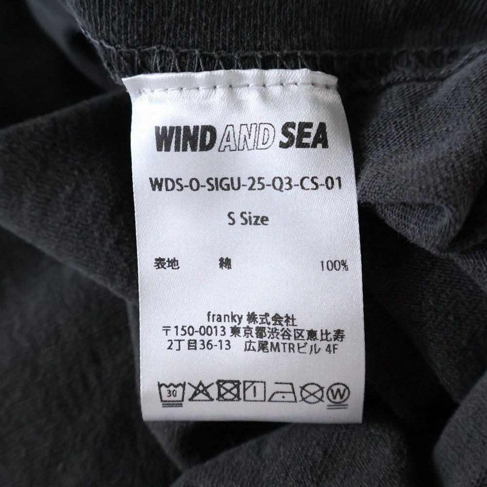 WIND AND SEA(ウィンダンシー) 25SS SIGNATURE USA SEA ヴィンテージ加工 半袖Tシャツ ブラック WDS-O-SIGU-25-Q3-CS-01