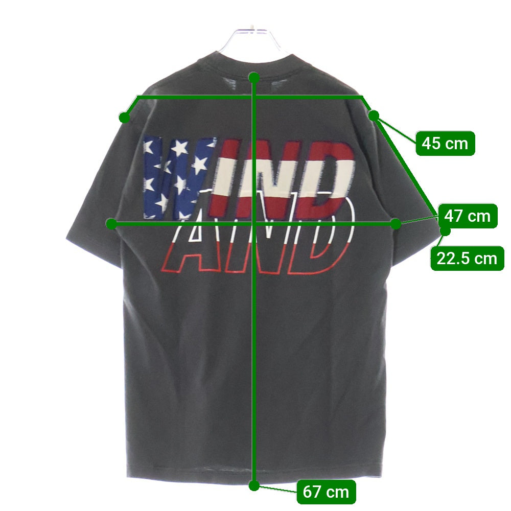 WIND AND SEA(ウィンダンシー) 25SS SIGNATURE USA SEA ヴィンテージ加工 半袖Tシャツ ブラック WDS-O-SIGU-25-Q3-CS-01