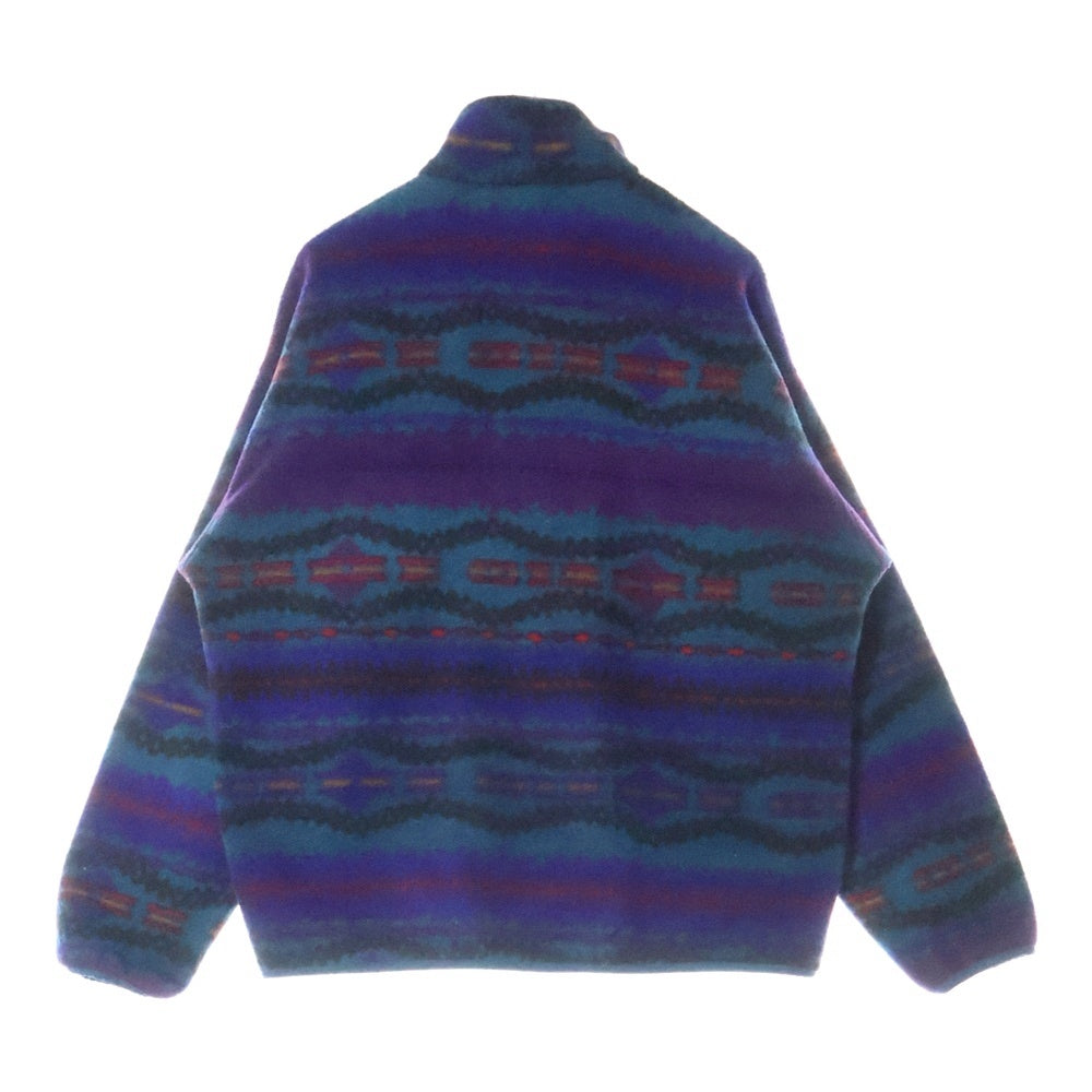 PATAGONIA(パタゴニア) 90s VINTAGE Sacajawea USA製 雪無しタグ フリース スナップT プルオーバー サカジャウィア柄 マルチカラー