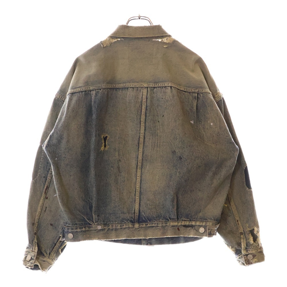 SAINT MICHAEL(セントマイケル) 23AW × BerBerJin DENIM JACKET ベルベルジン 2nd タイプ ダメージ加工 デニムジャケット インディゴ SM-A23-0000-C17