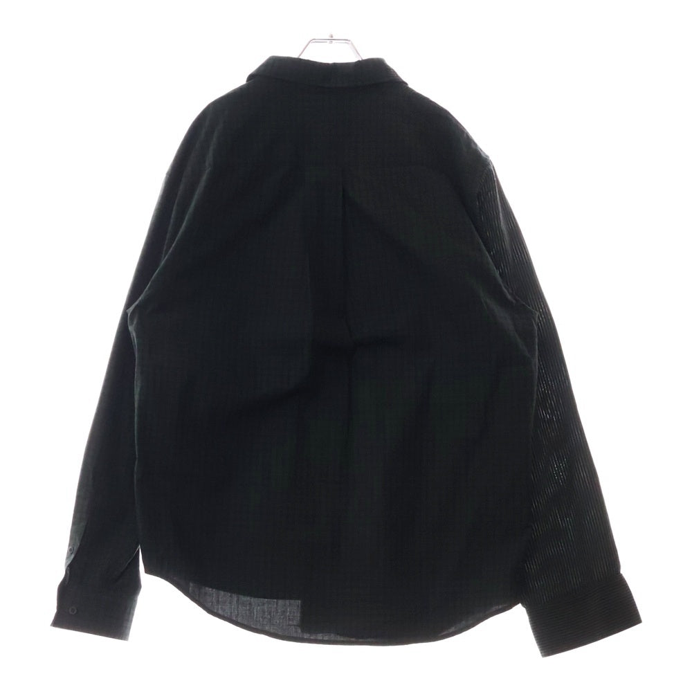 BALENCIAGA(バレンシアガ) 21SS 50/50 Pyjama Shirt アシンメトリー ドッキングデザイン パジャマシャツ グリーン 658854 TKO07