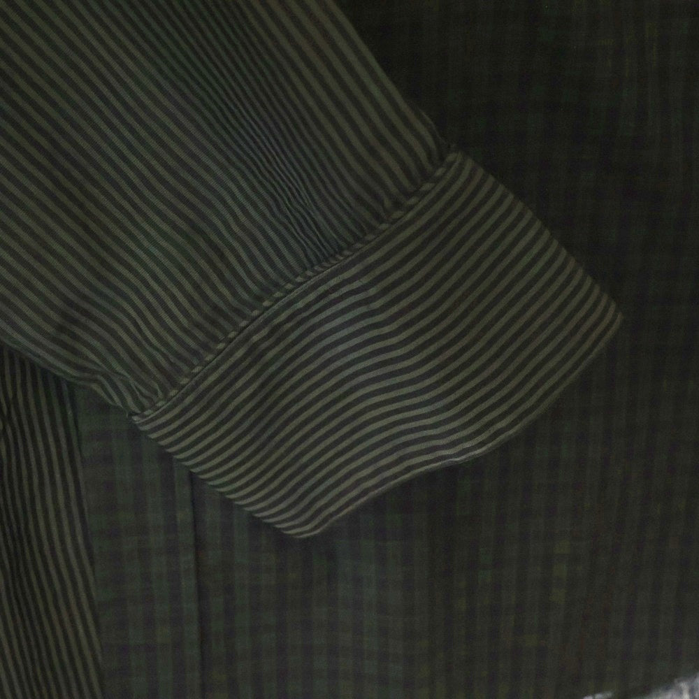 BALENCIAGA(バレンシアガ) 21SS 50/50 Pyjama Shirt アシンメトリー ドッキングデザイン パジャマシャツ グリーン 658854 TKO07
