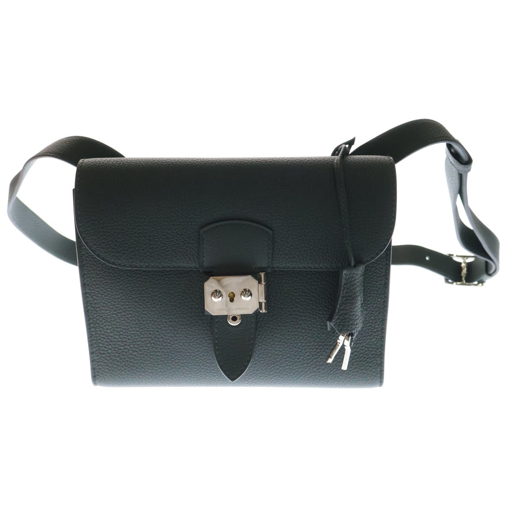 HERMES(エルメス) サックアデペッシュ 21 vert fonce シルバー金具 B刻印 レザーショルダーバッグ ヴェールフォンセ