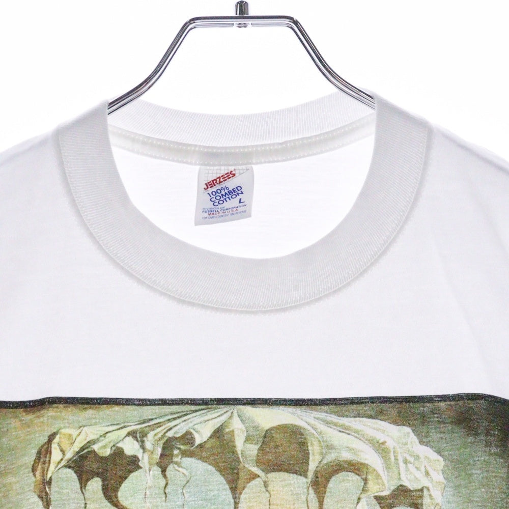 VINTAGE(ヴィンテージ) 90-00S Salvador Dali 新人類の誕生を見つめる地政学の子供 アートプリント 半袖Tシャツ ホワイト