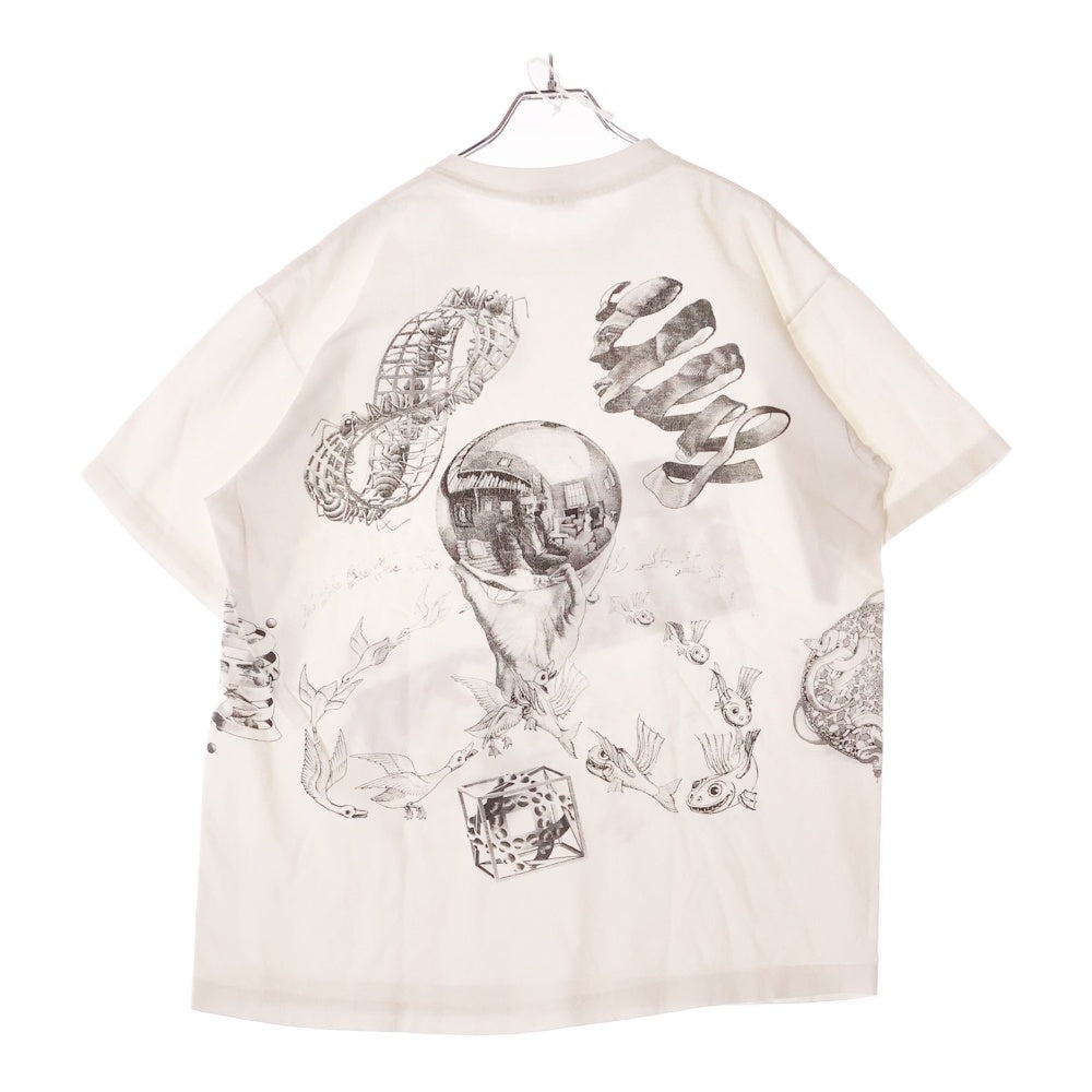 VINTAGE(ヴィンテージ) 90S M.C. Escher エッシャー グラフィックプリント 半袖Tシャツ ホワイト
