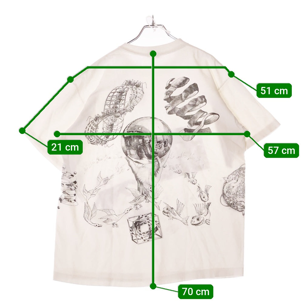 VINTAGE(ヴィンテージ) 90S M.C. Escher エッシャー グラフィックプリント 半袖Tシャツ ホワイト