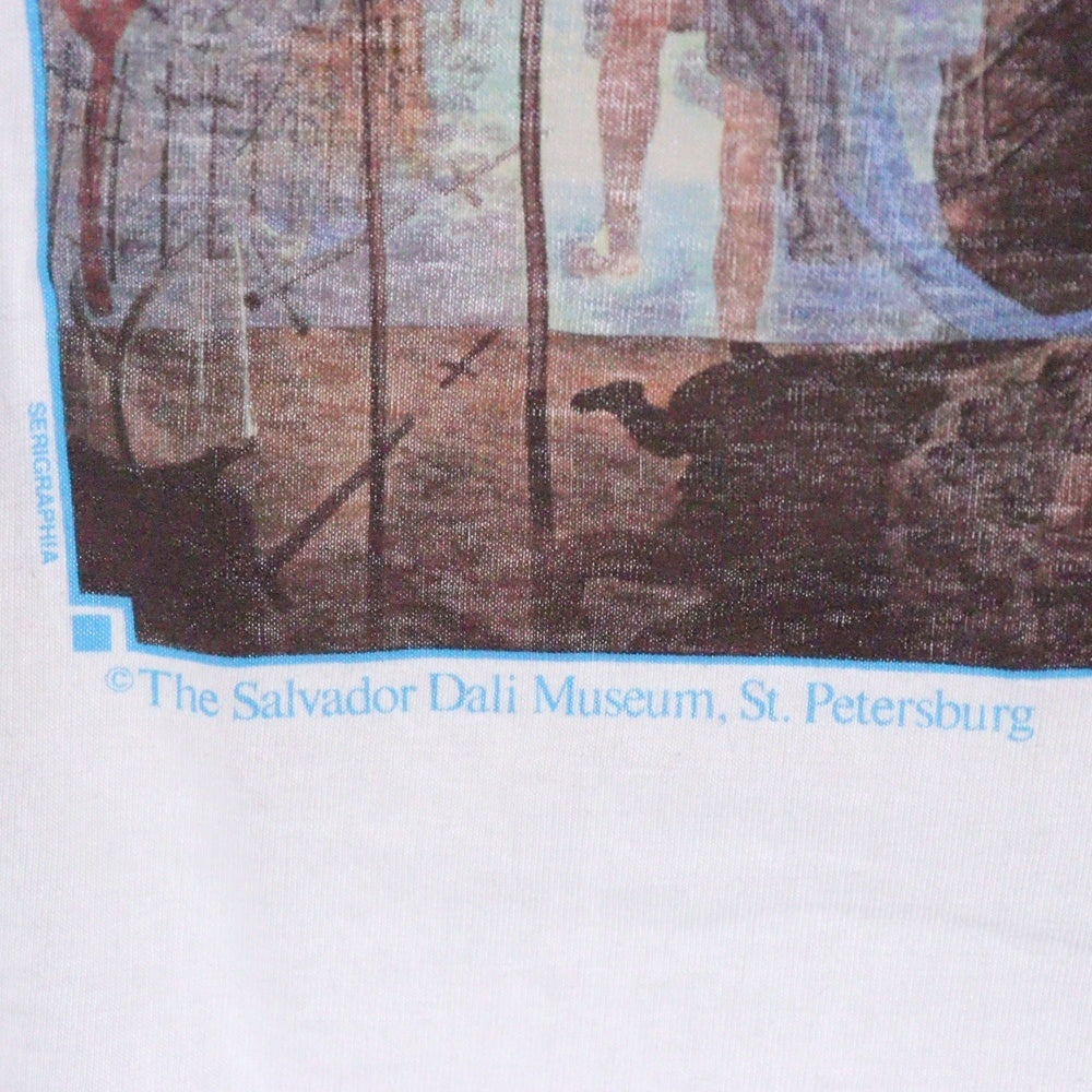 VINTAGE(ヴィンテージ) 90-00S Salvador Dali クリストファー・コロンブスによるアメリカ発見1959 アートプリント 半袖Tシャツ ホワイト