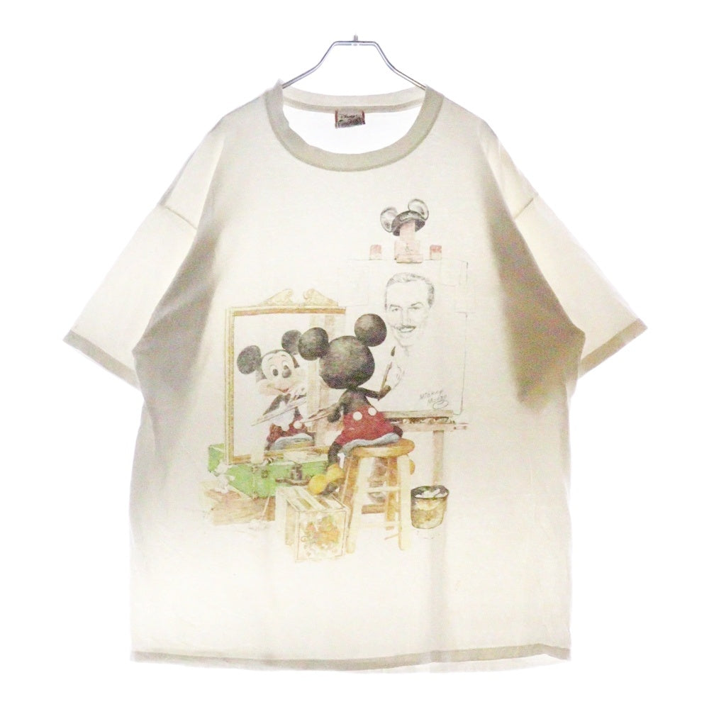 VINTAGE(ヴィンテージ) 90S DISNEY MICKEY MOUSE Norman Rockwell PARODY ミッキー プリント 半袖Tシャツ ホワイト
