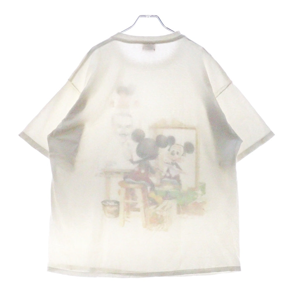 VINTAGE(ヴィンテージ) 90S DISNEY MICKEY MOUSE Norman Rockwell PARODY ミッキー プリント 半袖Tシャツ ホワイト