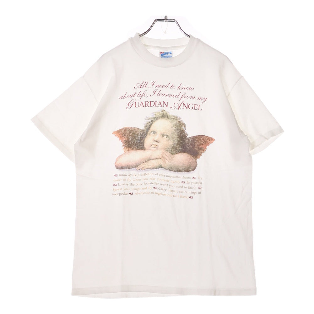 VINTAGE(ヴィンテージ) 90S GUARDIAN ANGEL 守護天使 プリント 半袖Tシャツ ホワイト