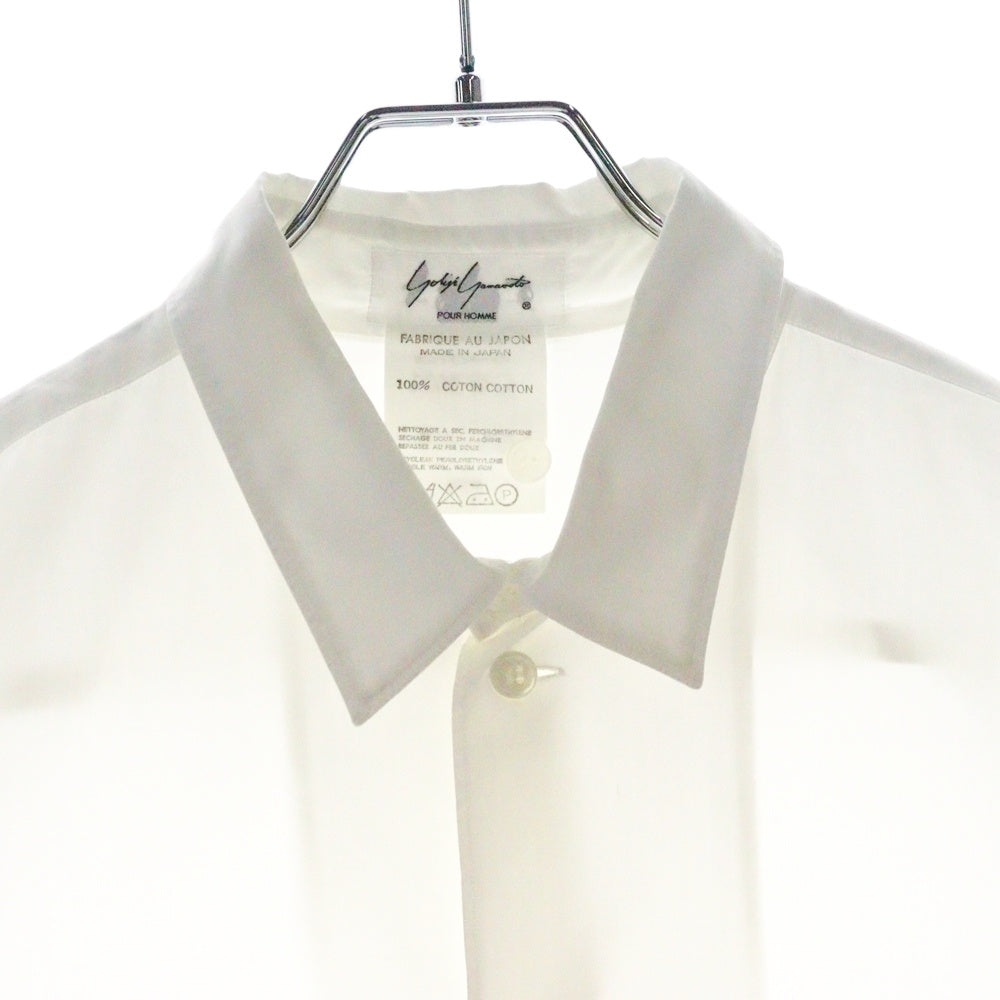 Yohji Yamamoto POUR HOMME(ヨウジヤマモト プールオム) 87SS Archive 丸文字タグ 百合 ロングスリーブ ブロードシャツ ホワイト