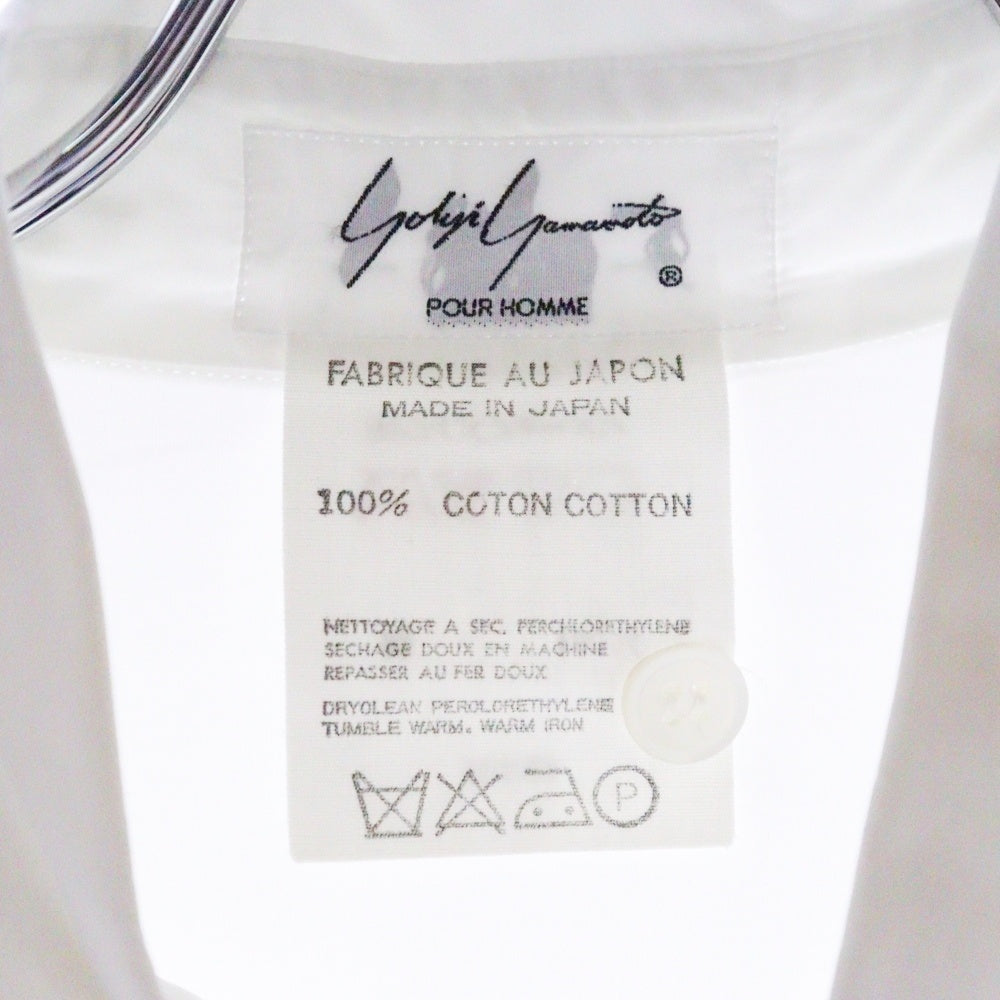 Yohji Yamamoto POUR HOMME(ヨウジヤマモト プールオム) 87SS Archive 丸文字タグ 百合 ロングスリーブ ブロードシャツ ホワイト