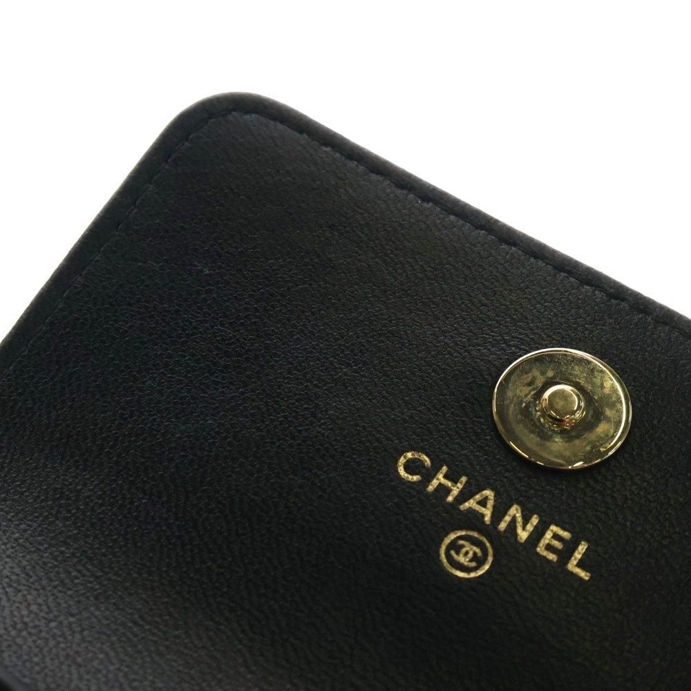 CHANEL(シャネル) ミニマトラッセ パールチェーン ショルダー ウォレットバッグ ブラック AP2583