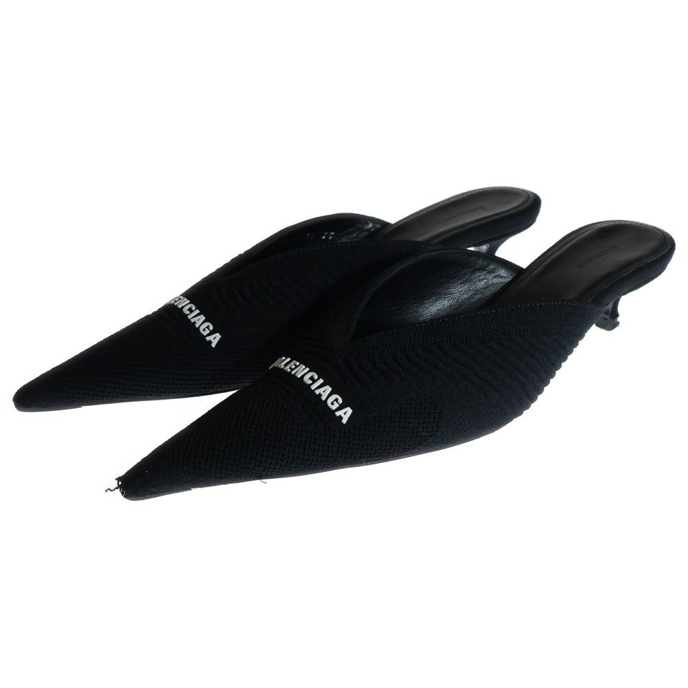 BALENCIAGA(バレンシアガ) Knife ナイフ ポインテッドトゥ ニット ミュールパンプス ブラック 671126 レディース