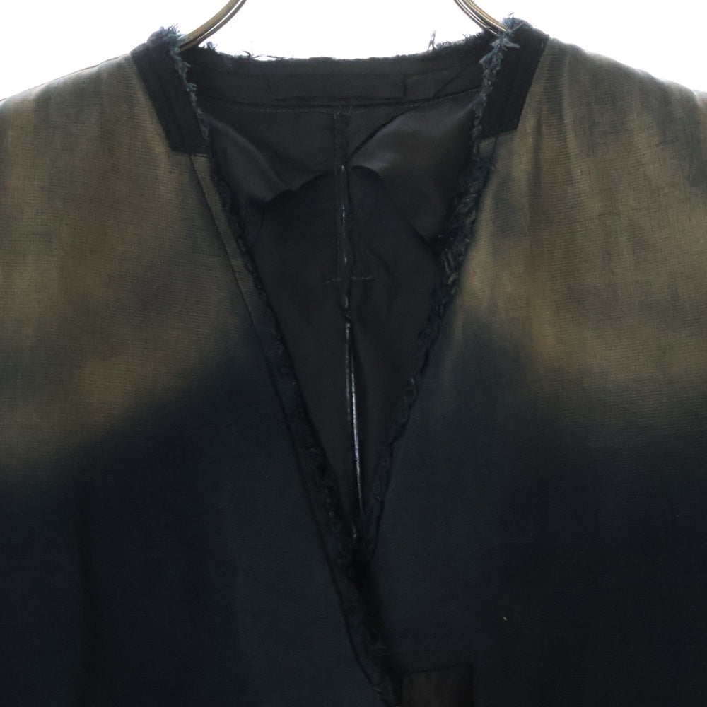 Maison Martin Margiela(メゾンマルタンマルジェラ) 00AW Archive OVERSIZE期 白タグ ノーカラー再構築 1B テーラードジャケット ブラック