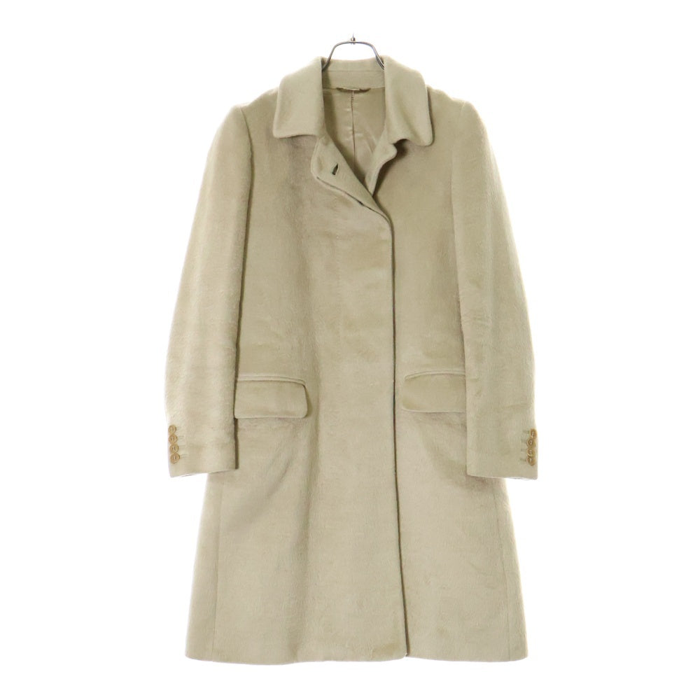 HELMUT LANG(ヘルムートラング) 00S Archive 本人期 シャギー 比翼デザイン チェスターロングコート ベージュ